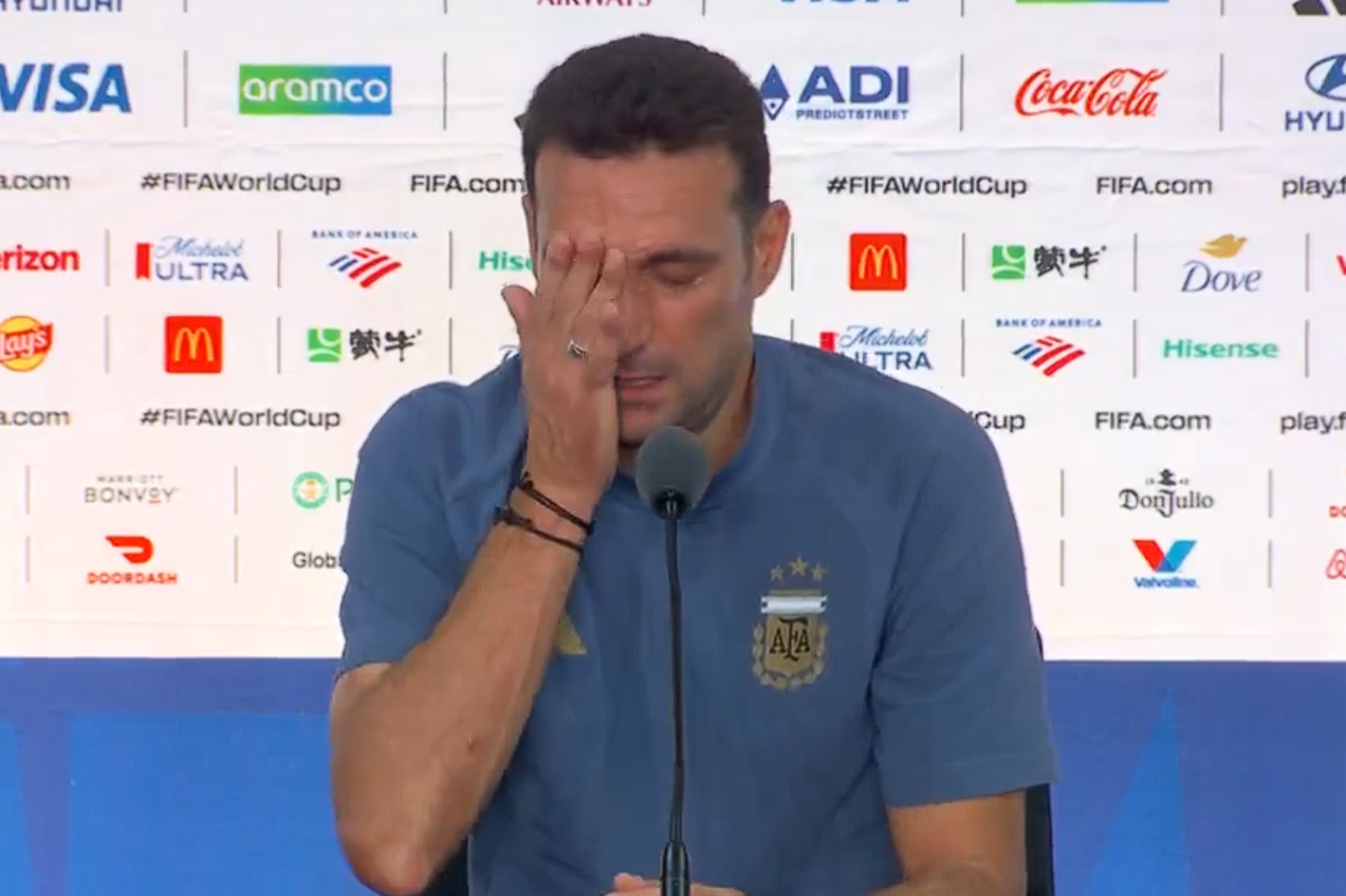 Scaloni chorou após o jogo