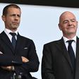 Aleksander Ceferin, presidente da UEFA, e Gianni Infantino, presidente da FIFA (IMAGO)