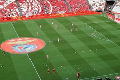 Primeiro momento de euforia no Estádio da Luz