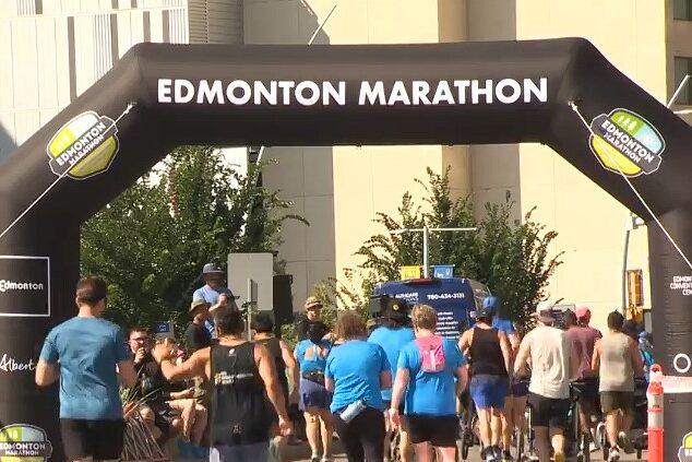A maratona de Edmonton, no Canadá,  tinha um percurso maior do que o previsto. Foto Edmonton Marathon