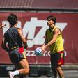Rodrigo Mora, novo médio-ofensivo da Roma, no treino - Foto: AS ROMA