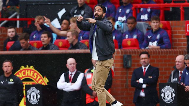 Ruben Amorim, treinador do Manchester United, em Old Trafford