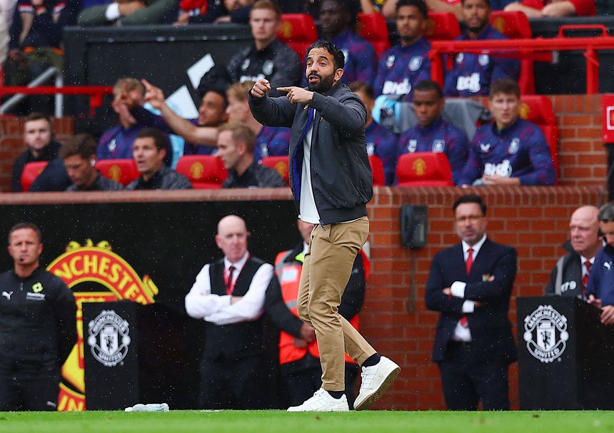Ruben Amorim, treinador do Manchester United, em Old Trafford