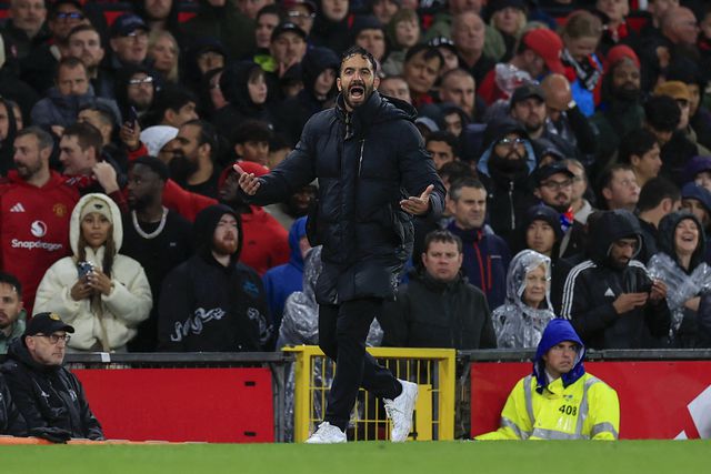 Ruben Amorim, treinador do Manchester United, em Old Trafford