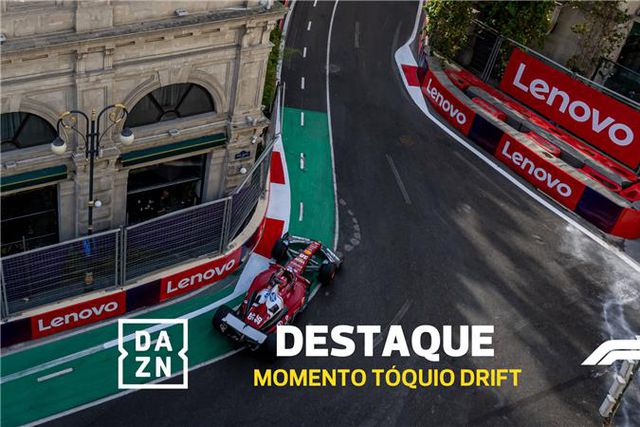É Baku, mas Hamilton e Lawson parecem estar em Tóquio... drift