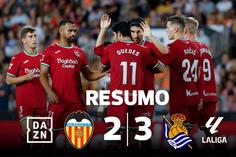 Real Sociedad regressa às vitórias em Valência com golaço ao cair do pano (resumo)