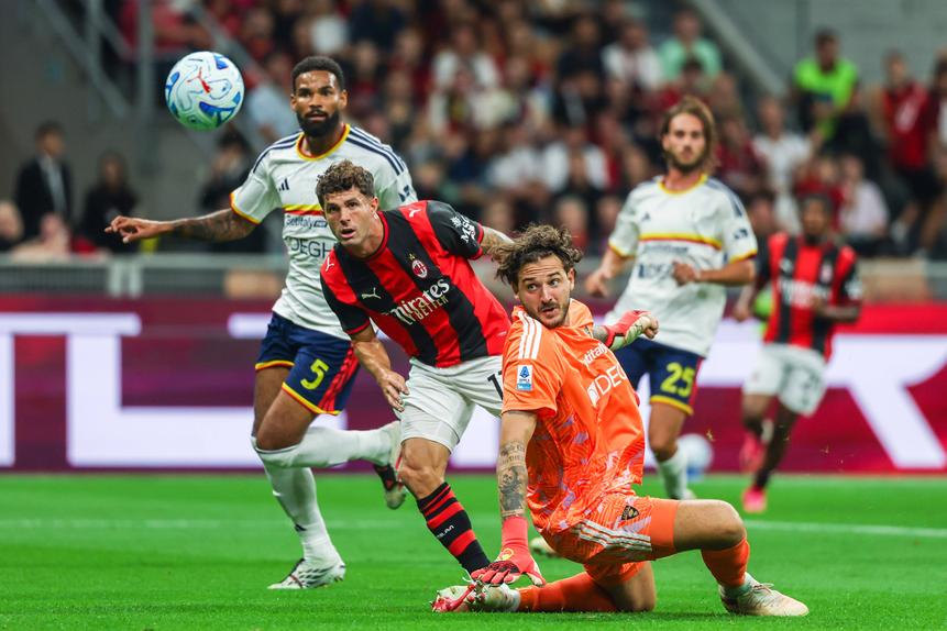 Pulisic marcou o primeiro golo do Milan e foi o melhor em campo na estreia como titular esta época - FOTO: Imago