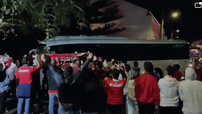 Benfica recebido por dezenas nos Açores (vídeo)