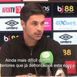 Arteta 'irritado': «Jogar com 10 homens a este nível é uma tarefa impossível»