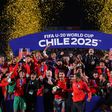 A festa de Marrocos após a conquista do Mundial de sub-20 no Chile - Foto FIFA