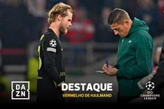 A entrada duríssima que valeu vermelho a Hjulmand