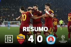 Roma dá espetáculo e goleia com Rodrigo Mora no onze (resumo)
