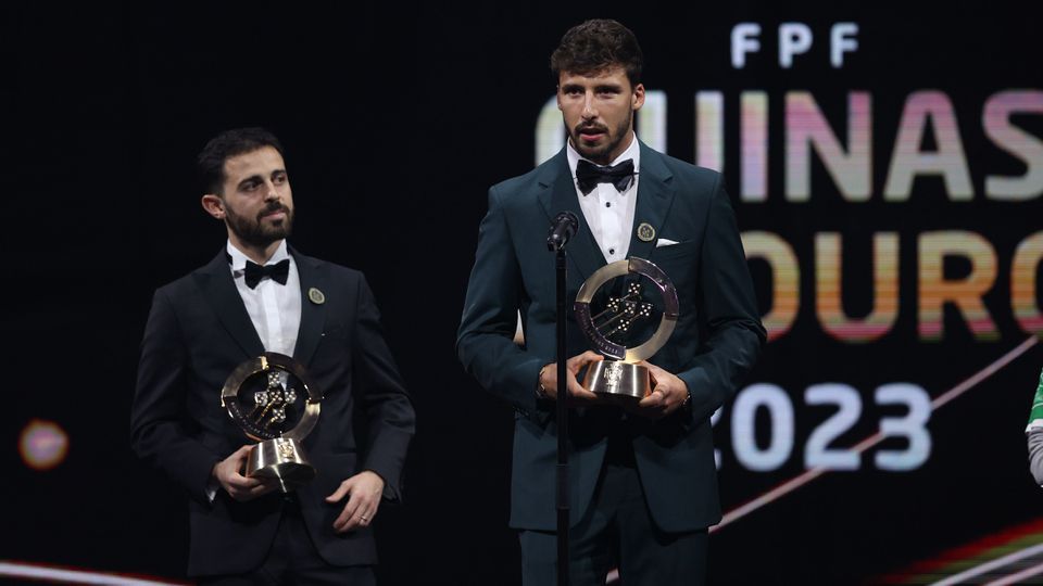 Rúben Dias e Bernardo distinguidos nas Quinas de Ouro: a inspiração Rui Costa e o sonho cumprido