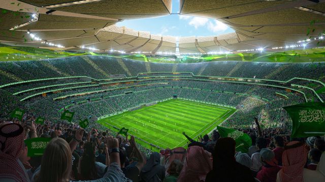 Arábia Saudita apresenta estádio megalómano para receber a final do Mundial 2034