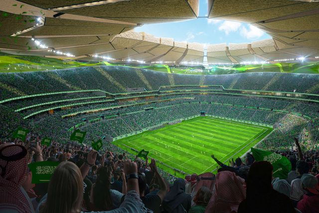 Arábia Saudita apresenta estádio megalómano para receber a final do Mundial 2034