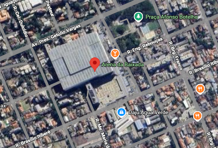 Arena da Baixada, Atlético Paranaense - Imagem: Google Earth