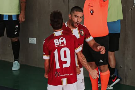 José Condessa a festejar efusivamente um golo (Foto Instagram /Nisa FC)