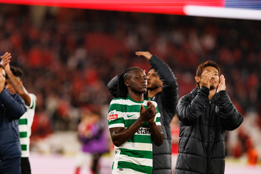 Geovany Quenda  lesionou-se no encontro do Estádio da Luz, diante do Benfica (Foto IMAGO)