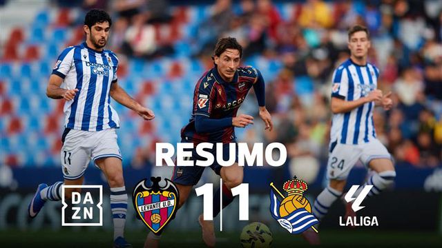 À espera de Luís Castro, Levante empata frente à Real Sociedad (resumo)