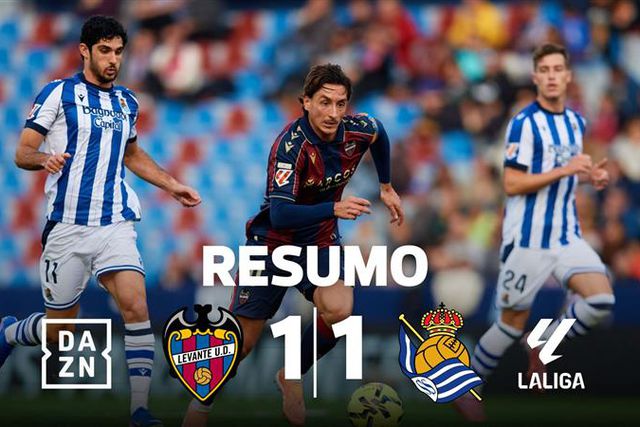 À espera de Luís Castro, Levante empata frente à Real Sociedad (resumo)