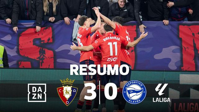 Osasuna não deu hipóteses ao Alavés (resumo)