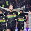 Luuk de Jong a festejar golo