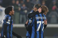 Marco Brescianini faz o 5-0 da Atalanta frente ao Sturm Graz, na UEFA Champions League (IMAGO)