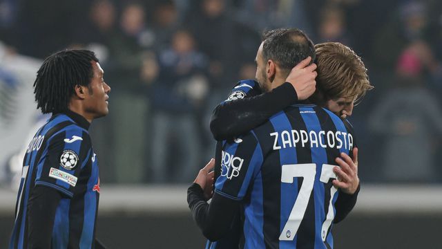 Marco Brescianini faz o 5-0 da Atalanta frente ao Sturm Graz, na UEFA Champions League (IMAGO)