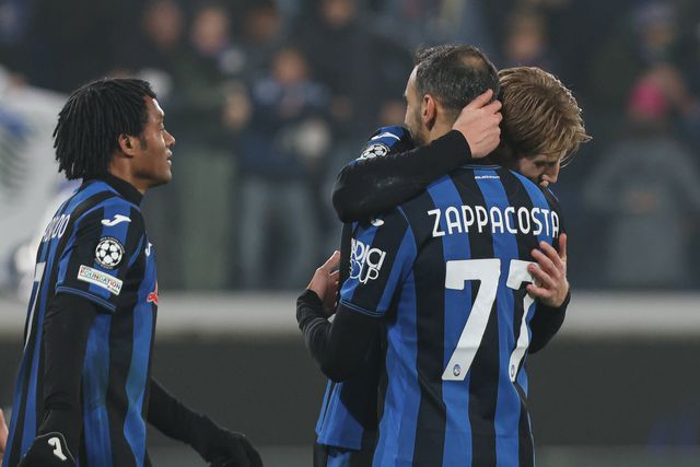 Marco Brescianini faz o 5-0 da Atalanta frente ao Sturm Graz, na UEFA Champions League (IMAGO)