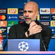 Pep Guardiola, treinador do Manchester City, em conferência de imprensa