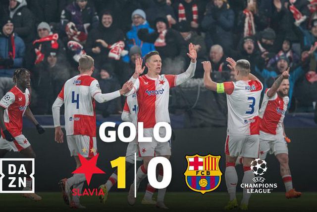 4 meses depois, Slavia volta a marcar na Champions às custas do Barcelona