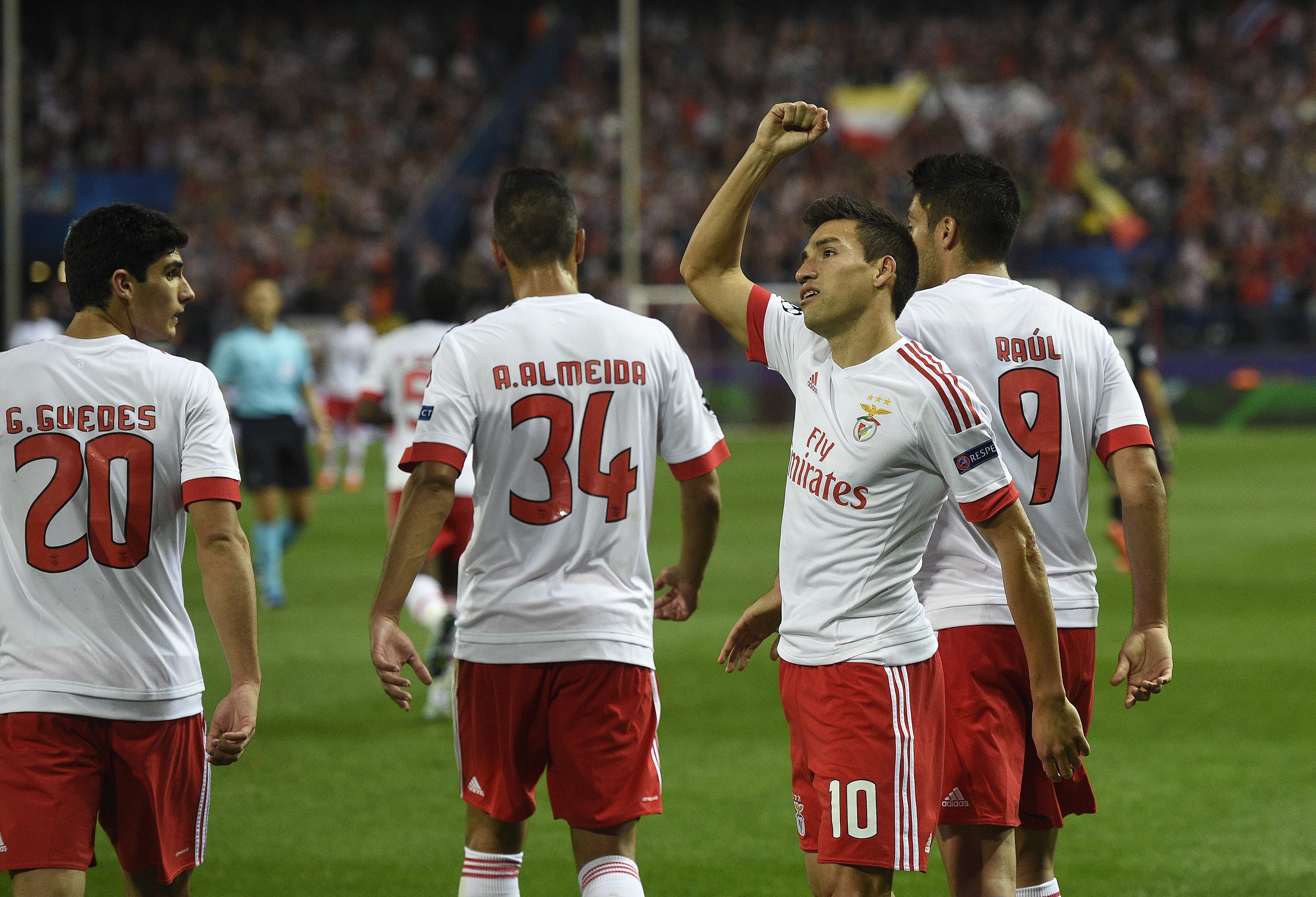 Atlético de Madrid 1-2 Benfica, 30 de setembro de 2015. Nico Gaitán e Gonçalo Guedes anularam golo inaugural de Correia e selaram vitória notável das águias contra o futuro finalista da UEFA Champions League - Foto: A BOLA