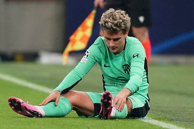 Griezmann sofreu uma entorse no tornozelo com o Inter