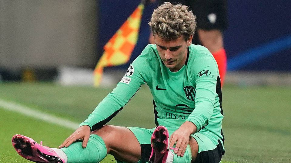 Griezmann sofreu uma entorse no tornozelo com o Inter