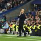 Pep Guardiola, treinador do Manchester City, no Bernabéu no jogo com o Real Madrid