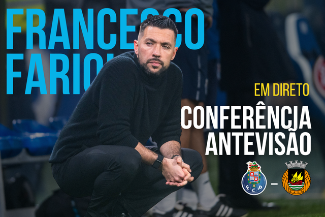 EM DIRETO: siga a antevisão de Farioli ao FC Porto-Rio Ave
