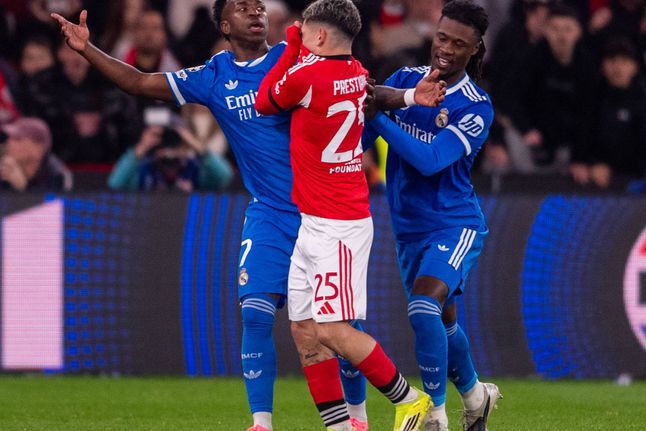 Vinícius Jr. e Prestianni, avançados de Real Madrid e Benfica (foto: Imago)