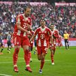Festejos do Bayern depois do golo de Kane