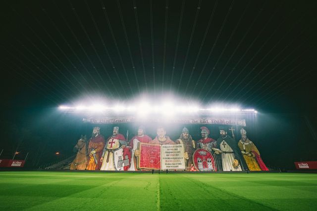 O SC Braga revelou que esta era a coreografia preparada para o dérbi frente ao V. Guimarães. Foto: SC BRAGA