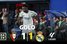 Depois de marcar ao Benfica, Vinícius Jr. faz o empate frente ao Osasuna