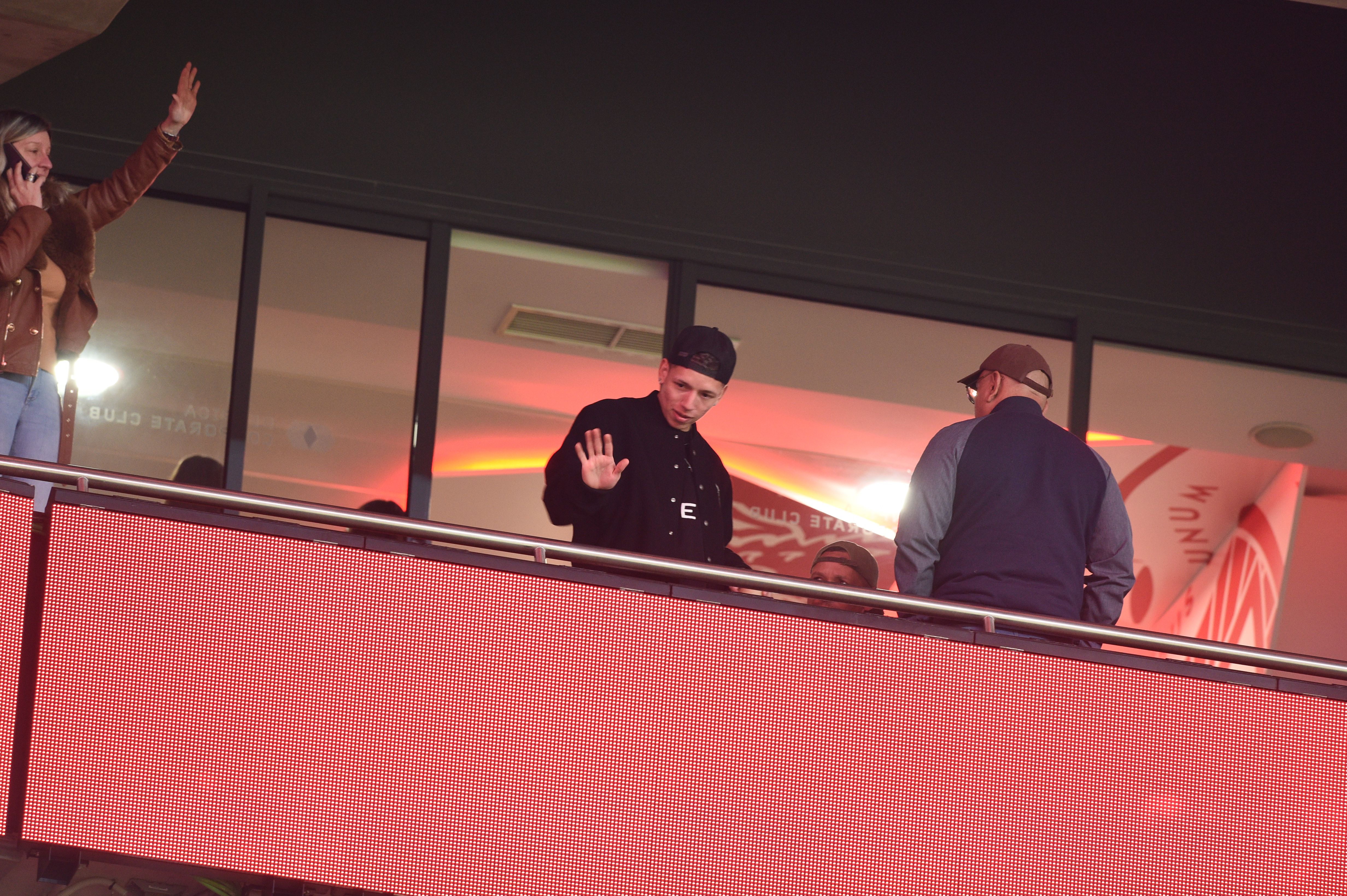 Gianluca Prestianni, ainda envolto em controvérsia, num dos camarotes da Luz - Foto: Sérgio Miguel Santos