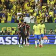 Raphinha durante o Brasil-Colômbia