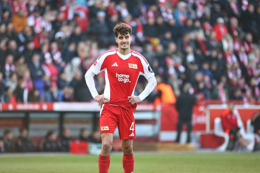 Diogo Leite a jogar pelo Union Berlim na Bundesliga