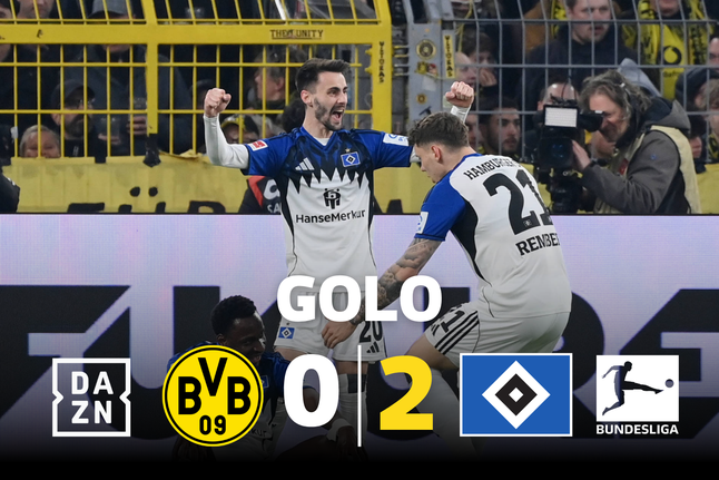 Fábio Vieira rasga a defesa do Dortmund e o Hamburgo está a vencer por dois