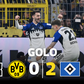 Fábio Vieira rasga a defesa do Dortmund e o Hamburgo está a vencer por dois