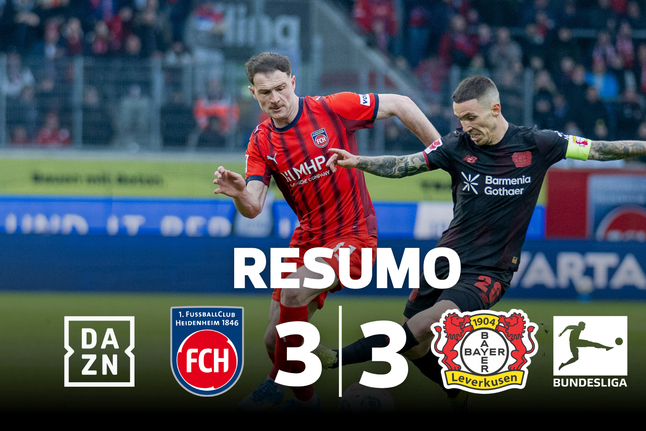 Grimaldo bisa em assistências, mas Leverkusen é travado em Heidenheim (resumo)