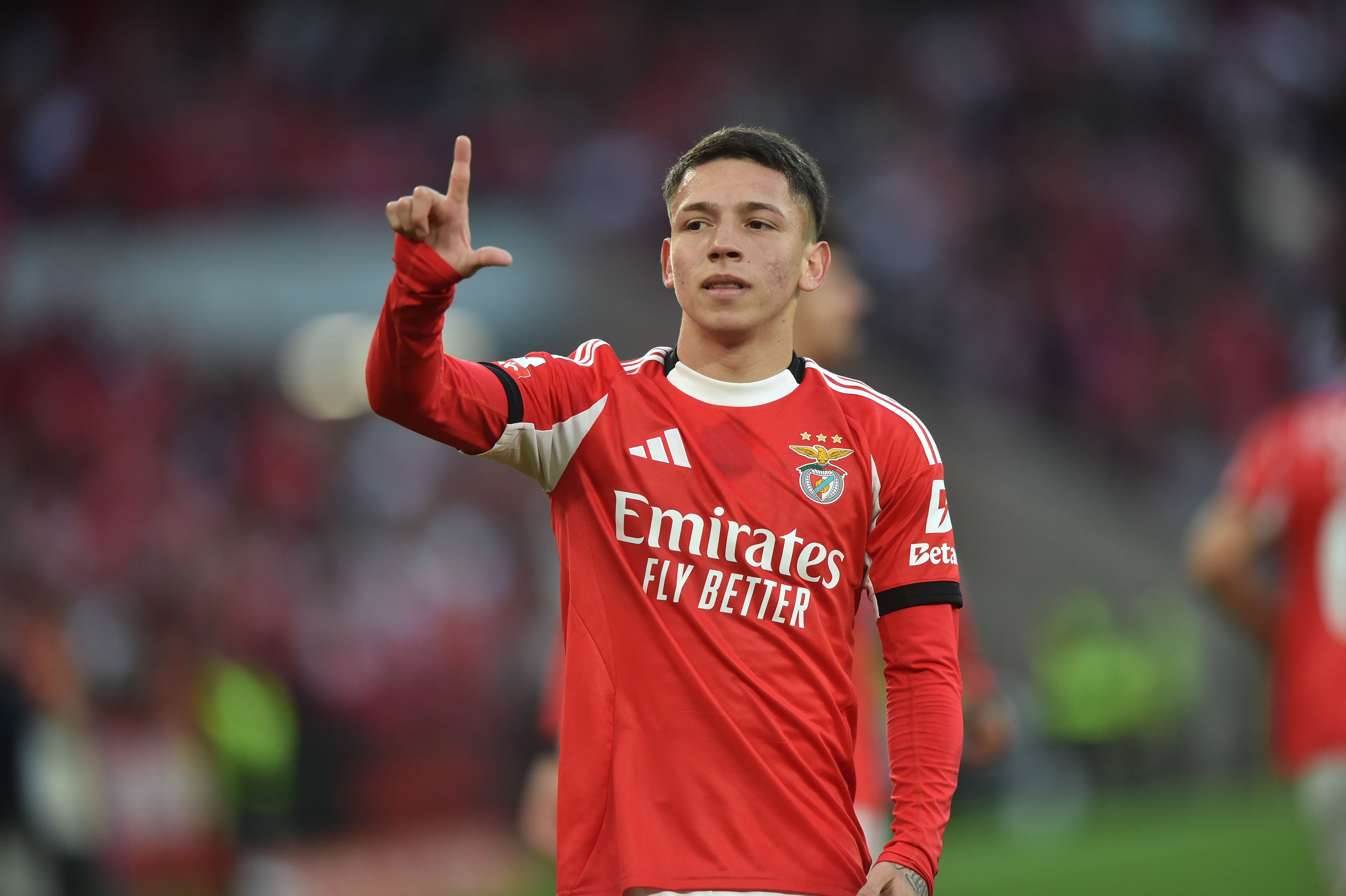 Gianluca Prestianni festeja golo apontado ao Vitória de Guimarães - Foto: Miguel Nunes