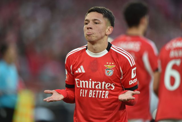 Prestianni, extremo do Benfica (foto: Miguel Nunes)