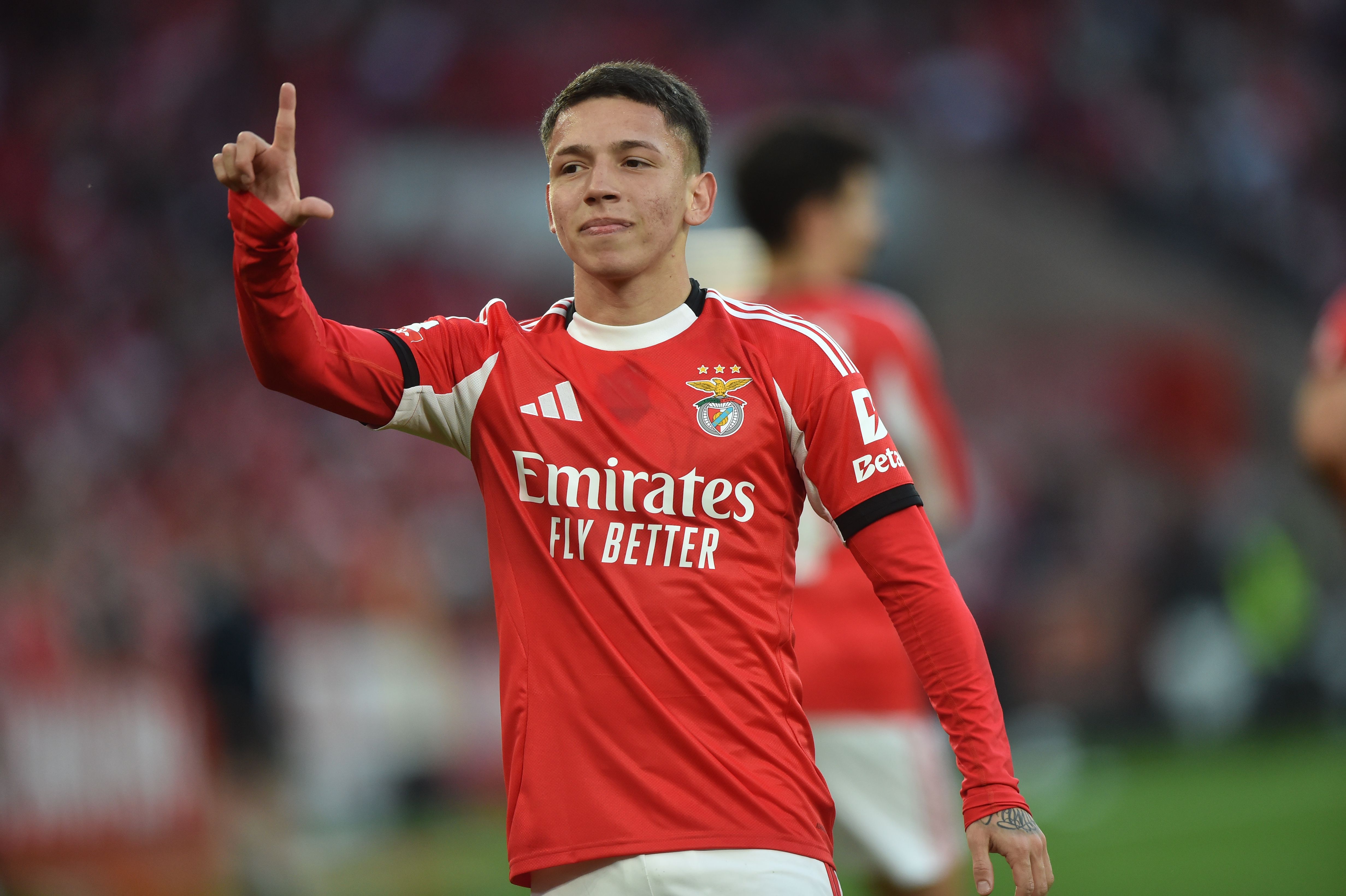 Gianluca Prestianni festeja golo apontado ao Vitória de Guimarães - Foto: Miguel Nunes