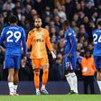 Jogadores do Chelsea em Stamford Bridge para a Premier League